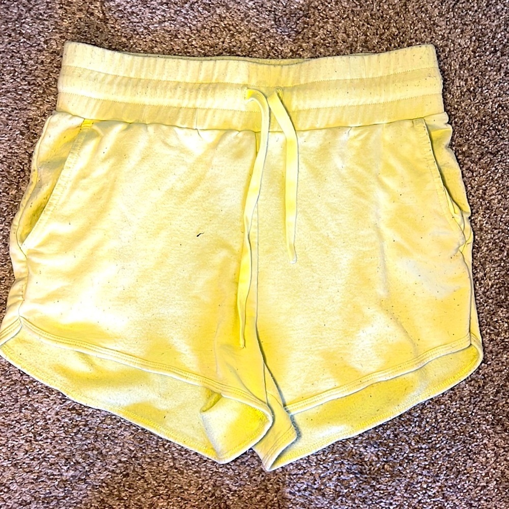 Size small yellow Fabletics shorts Terry
